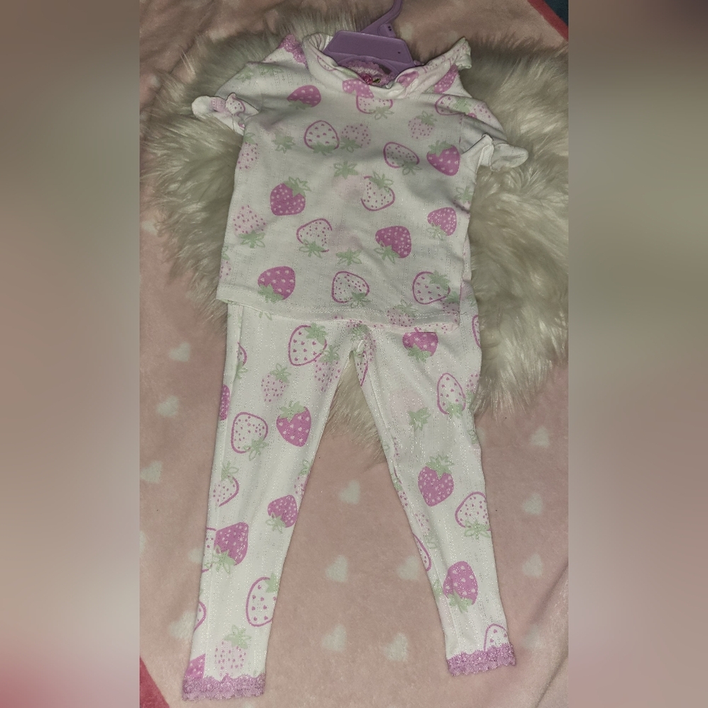 Strawberry Print Kids Pajamas